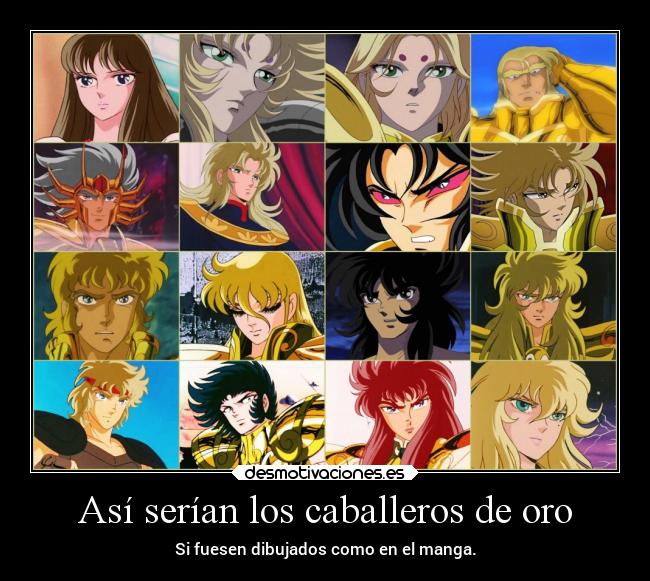 Así serían los caballeros de oro - Si fuesen dibujados como en el manga.