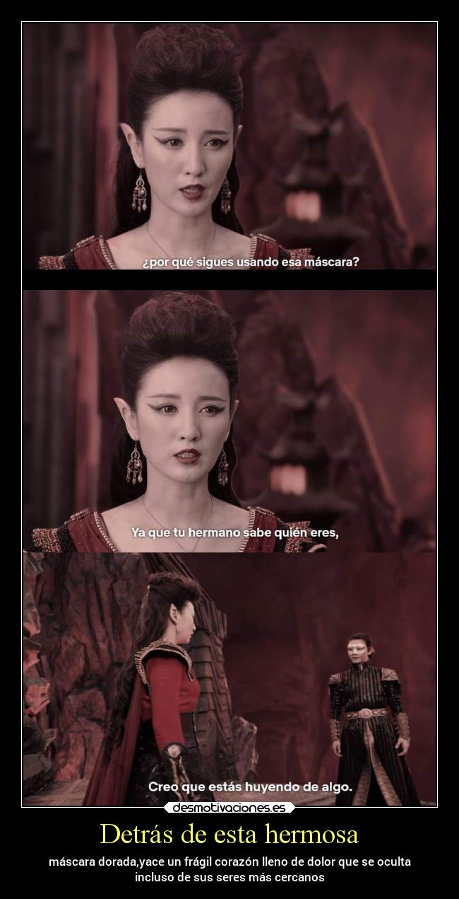 Detrás de esta hermosa - máscara dorada,yace un frágil corazón lleno de dolor que se oculta
incluso de sus seres más cercanos