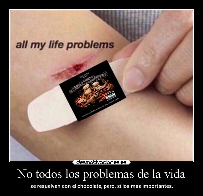 No todos los problemas de la vida - se resuelven con el chocolate, pero, si los mas importantes.