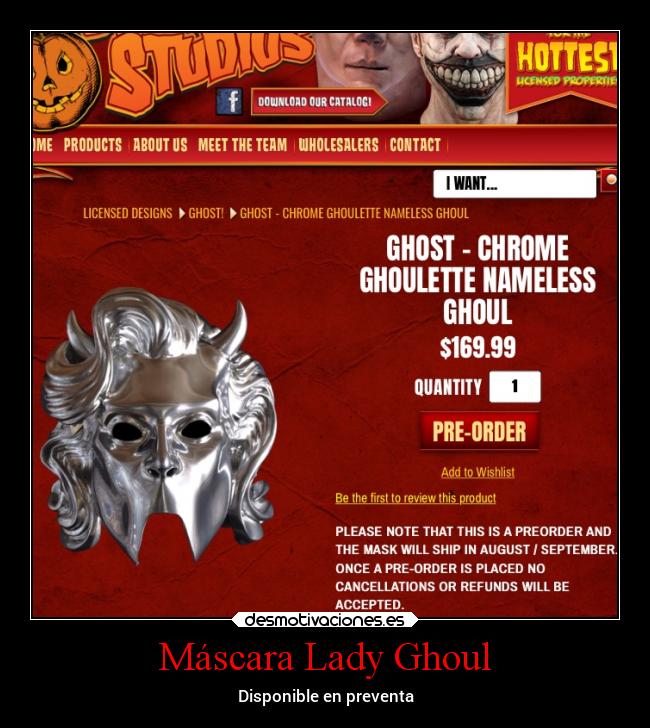 Máscara Lady Ghoul -