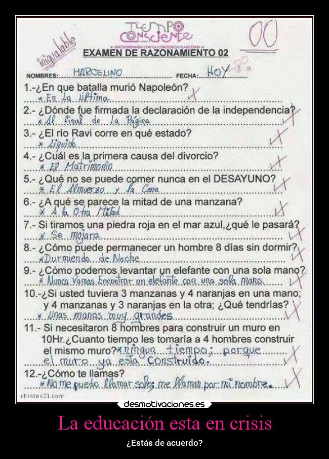 La educación esta en crisis -