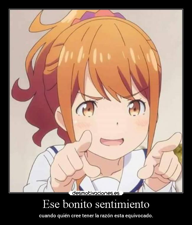 Ese bonito sentimiento - cuando quién cree tener la razón esta equivocado.