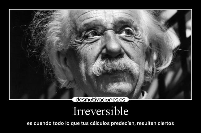 Irreversible - es cuando todo lo que tus cálculos predecían, resultan ciertos