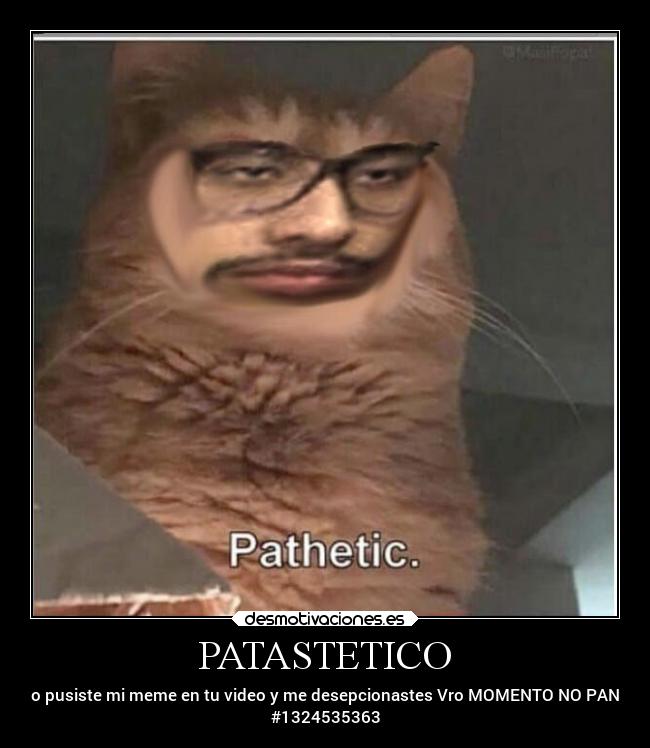 PATASTETICO - no pusiste mi meme en tu video y me desepcionastes Vro MOMENTO NO PANA
#1324535363
