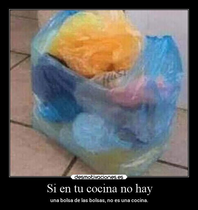 Si en tu cocina no hay - una bolsa de las bolsas, no es una cocina.