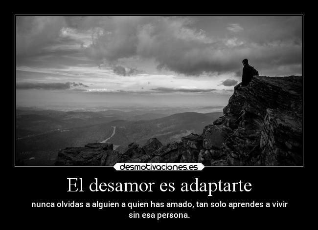 El desamor es adaptarte -