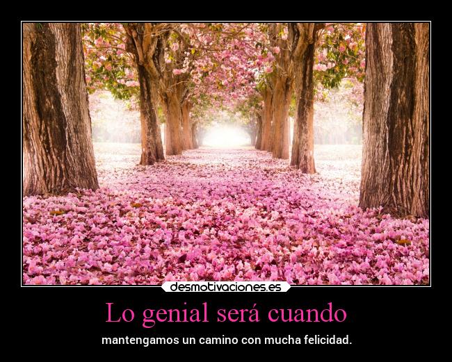 Lo genial será cuando -