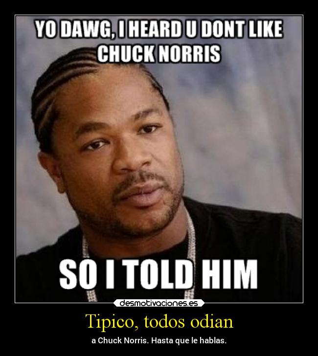 Tipico, todos odian - a Chuck Norris. Hasta que le hablas.
