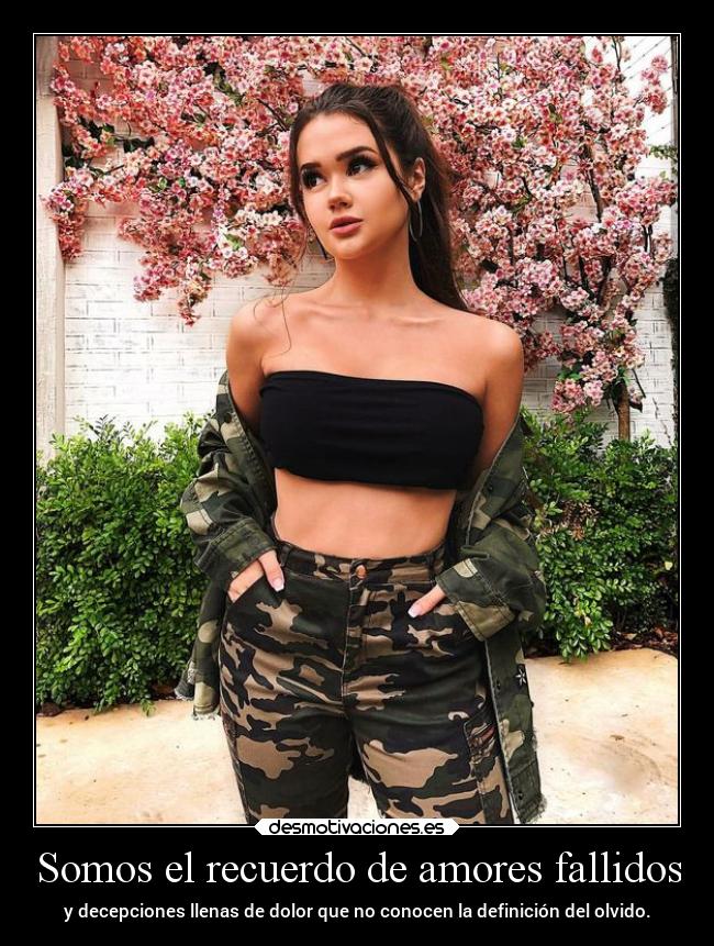 Somos el recuerdo de amores fallidos - y decepciones llenas de dolor que no conocen la definición del olvido.