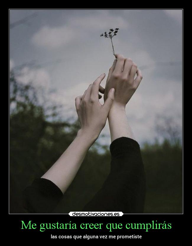 Me gustaría creer que cumplirás - las cosas que alguna vez me prometiste