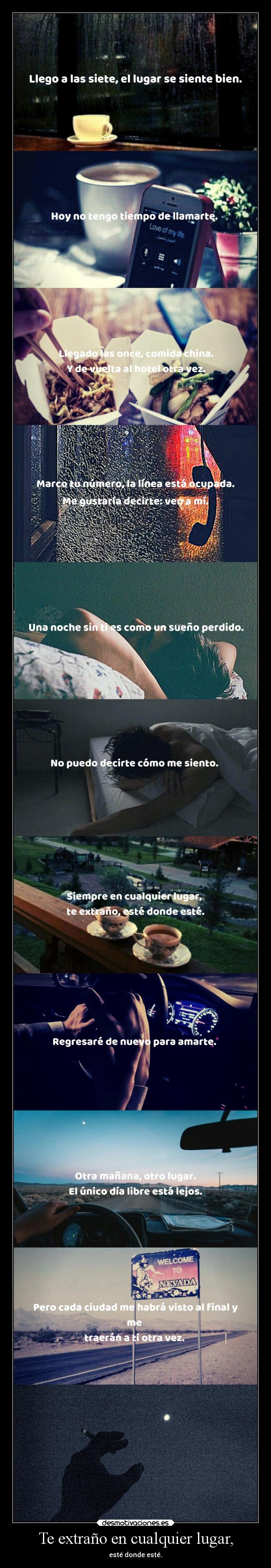 Te extraño en cualquier lugar, - 