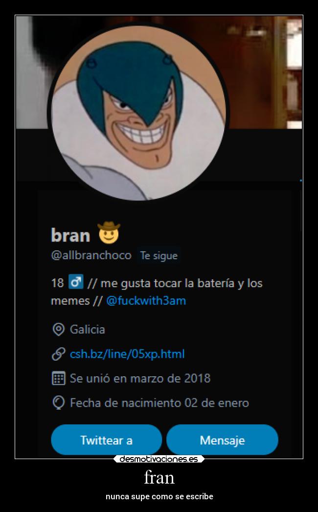 fran - nunca supe como se escribe