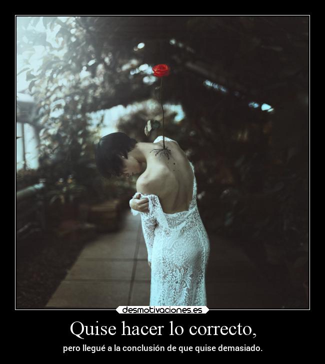 Quise hacer lo correcto, - 