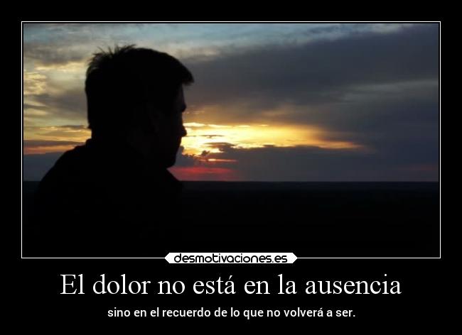 El dolor no está en la ausencia -
