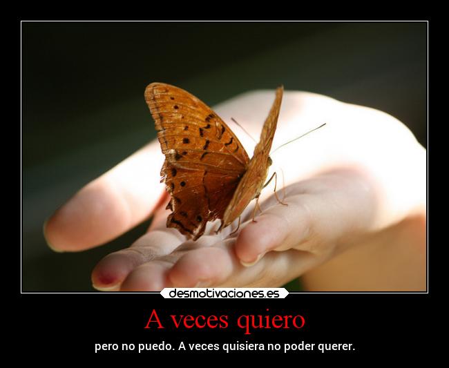 A veces quiero - pero no puedo. A veces quisiera no poder querer.