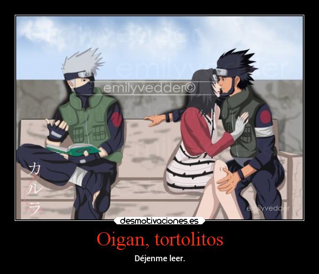 carteles amor naruto asuma kurenai asukure tortolitos kakashi confundido leyendo draconequus49 desmotivaciones