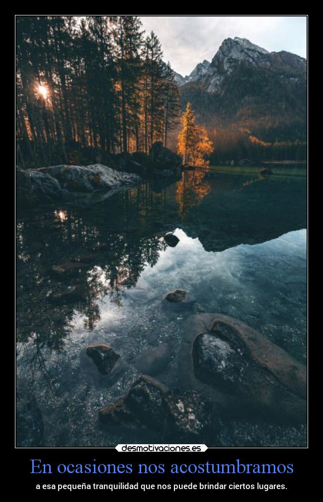 En ocasiones nos acostumbramos -