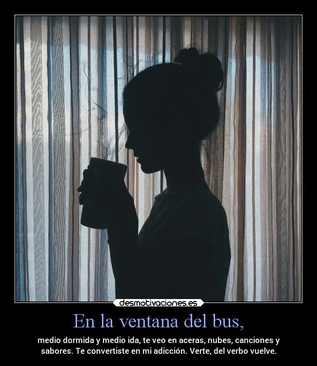 En la ventana del bus, -