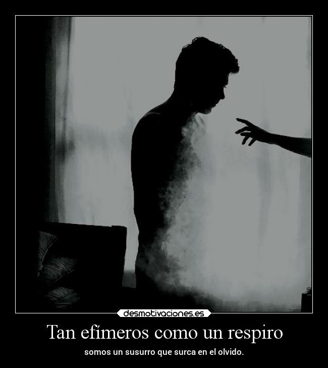 Tan efímeros como un respiro - somos un susurro que surca en el olvido.