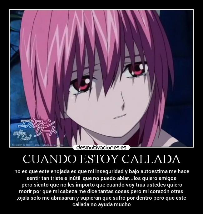 carteles tristeza silencio amistad desamor libertad literatura frases anime elfen lied desmotivaciones