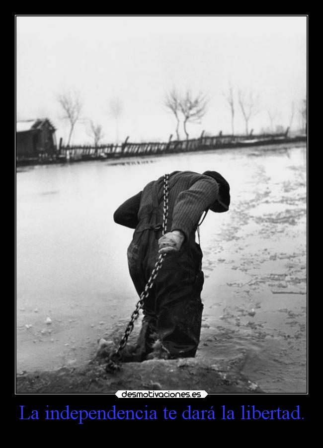 La independencia te dará la libertad. -