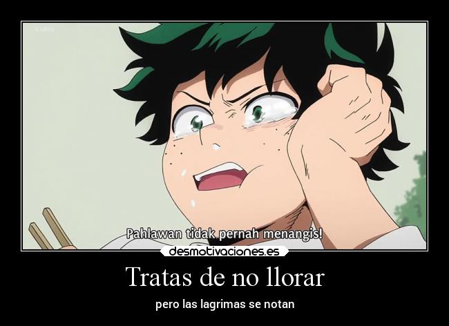 Tratas de no llorar - pero las lagrimas se notan