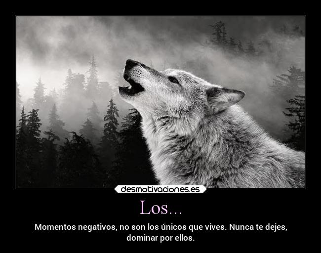 Los... - Momentos negativos, no son los únicos que vives. Nunca te dejes,
dominar por ellos.