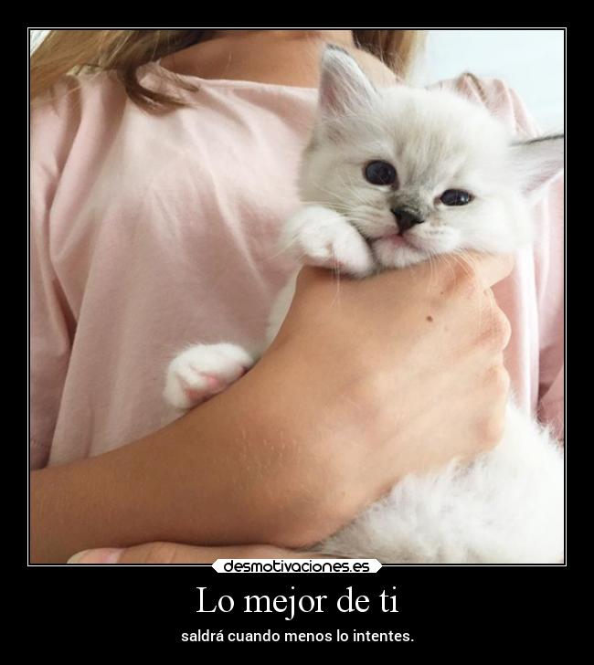 Lo mejor de ti - saldrá cuando menos lo intentes.