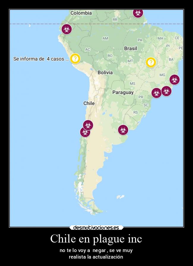 Chile en plague inc - no te lo voy a  negar , se ve muy
realista la actualización