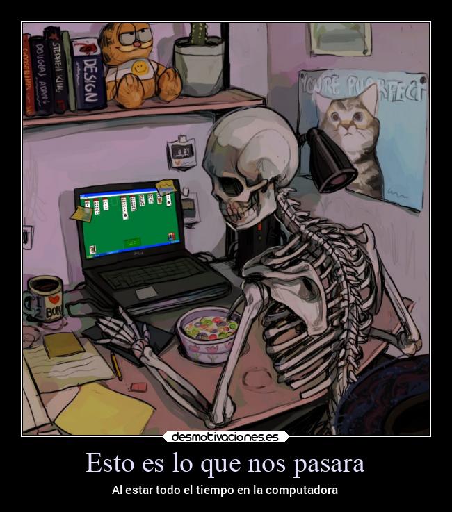 carteles pensamientos computadora solitario tiempo desmotivaciones