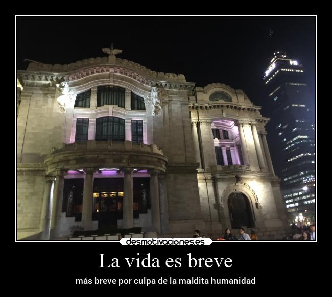 La vida es breve - más breve por culpa de la maldita humanidad