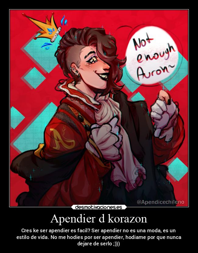 Apendier d korazon - Cres ke ser apendier es facil? Ser apendier no es una moda, es un
estilo de vida. No me hodies por ser apendier, hodiame por que nunca
dejare de serlo ;)))