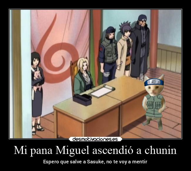 Mi pana Miguel ascendió a chunin -