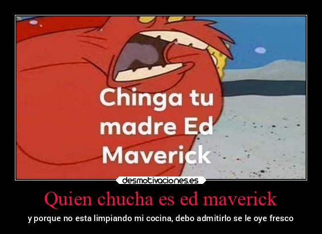 Quien chucha es ed maverick - y porque no esta limpiando mi cocina, debo admitirlo se le oye fresco