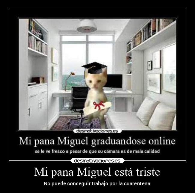 Mi pana Miguel está triste - No puede conseguir trabajo por la cuarentena