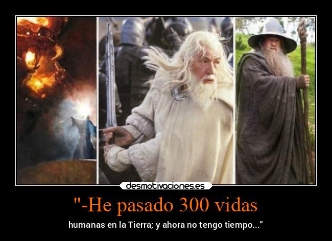 -He pasado 300 vidas - humanas en la Tierra; y ahora no tengo tiempo...