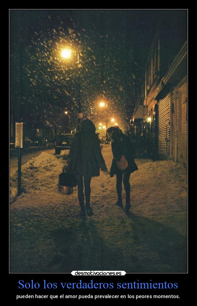 Solo los verdaderos sentimientos - pueden hacer que el amor pueda prevalecer en los peores momentos.