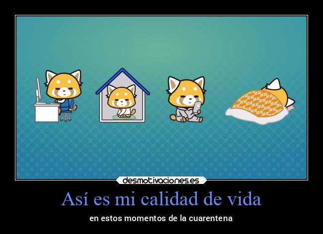 carteles vida casa aggretsuko japon china desmotivaciones