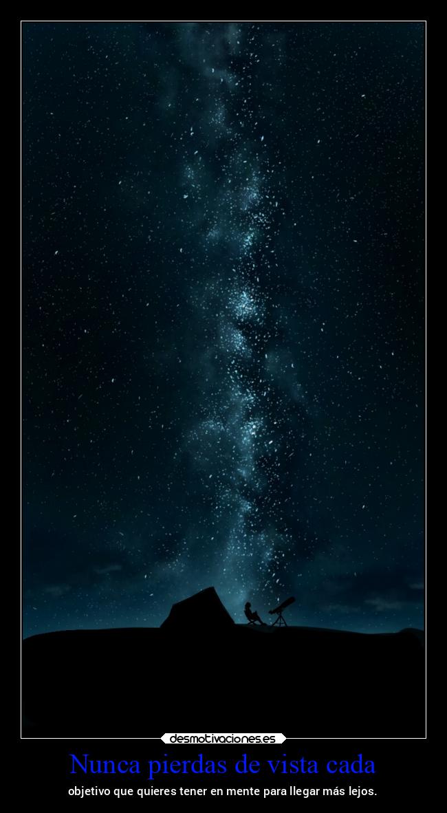 Nunca pierdas de vista cada - objetivo que quieres tener en mente para llegar más lejos.