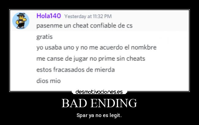 BAD ENDING - Spar ya no es legit.