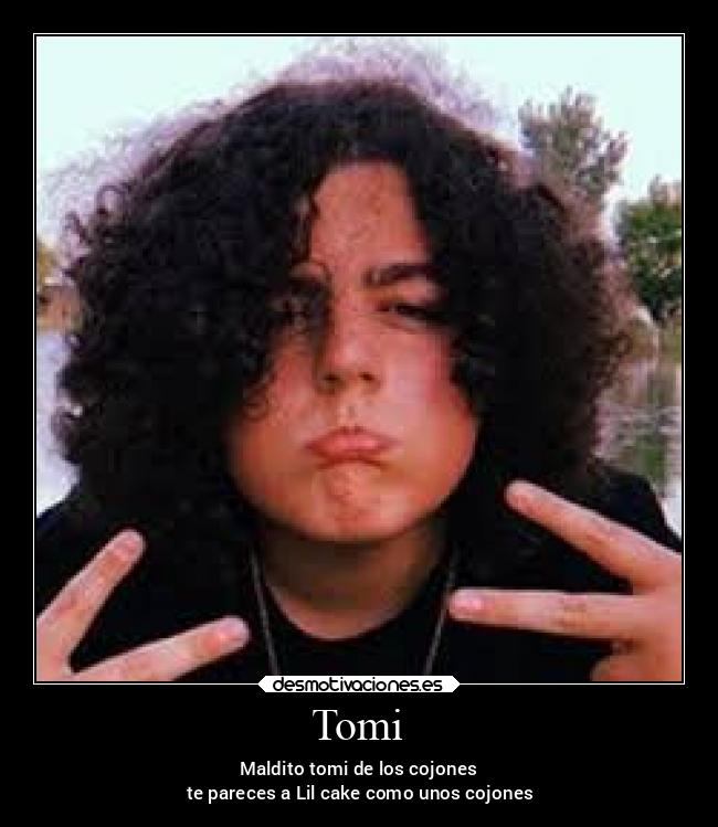 Tomi - Maldito tomi de los cojones
te pareces a Lil cake como unos cojones