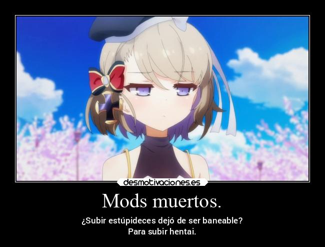 Mods muertos. - ¿Subir estúpideces dejó de ser baneable?
Para subir hentai.