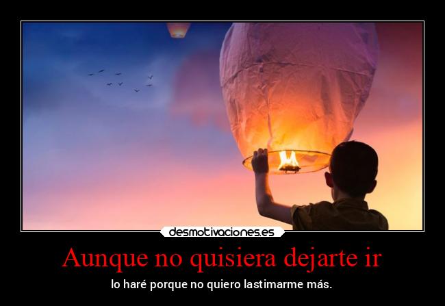 Aunque no quisiera dejarte ir - lo haré porque no quiero lastimarme más.
