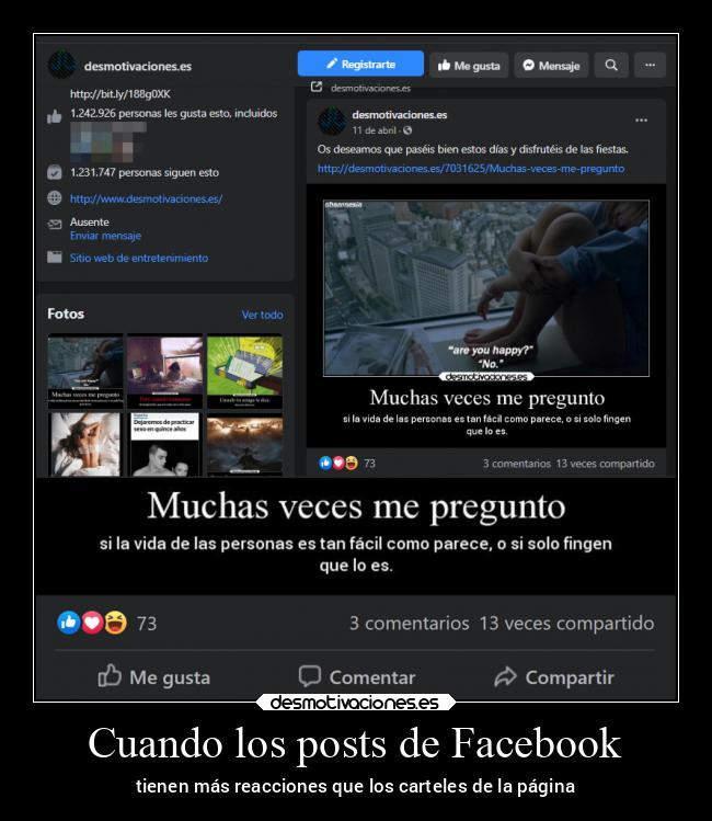 Cuando los posts de Facebook - tienen más reacciones que los carteles de la página