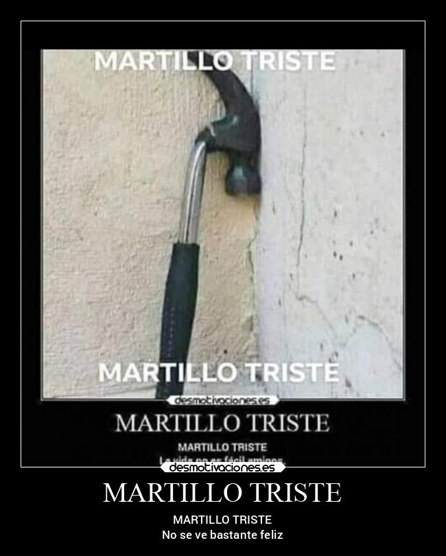 MARTILLO TRISTE - MARTILLO TRISTE
No se ve bastante feliz