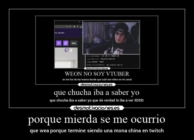 porque mierda se me ocurrio - que wea porque termine siendo una mona china en twitch