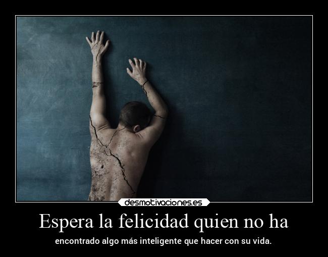 Espera la felicidad quien no ha - encontrado algo más inteligente que hacer con su vida.