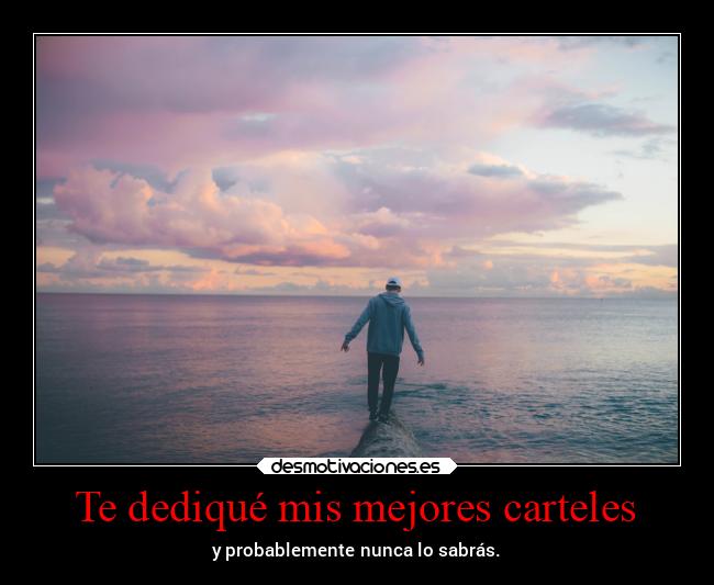Te dediqué mis mejores carteles - y probablemente nunca lo sabrás.