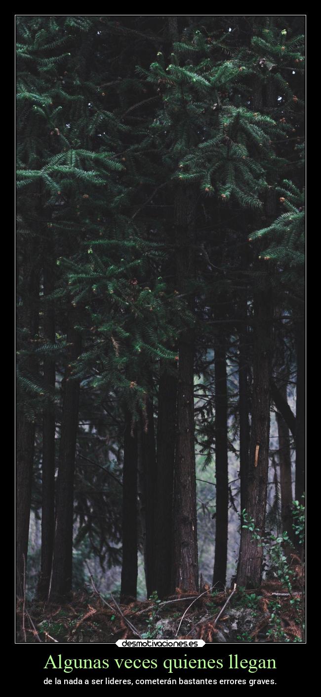 Algunas veces quienes llegan - de la nada a ser lideres, cometerán bastantes errores graves.