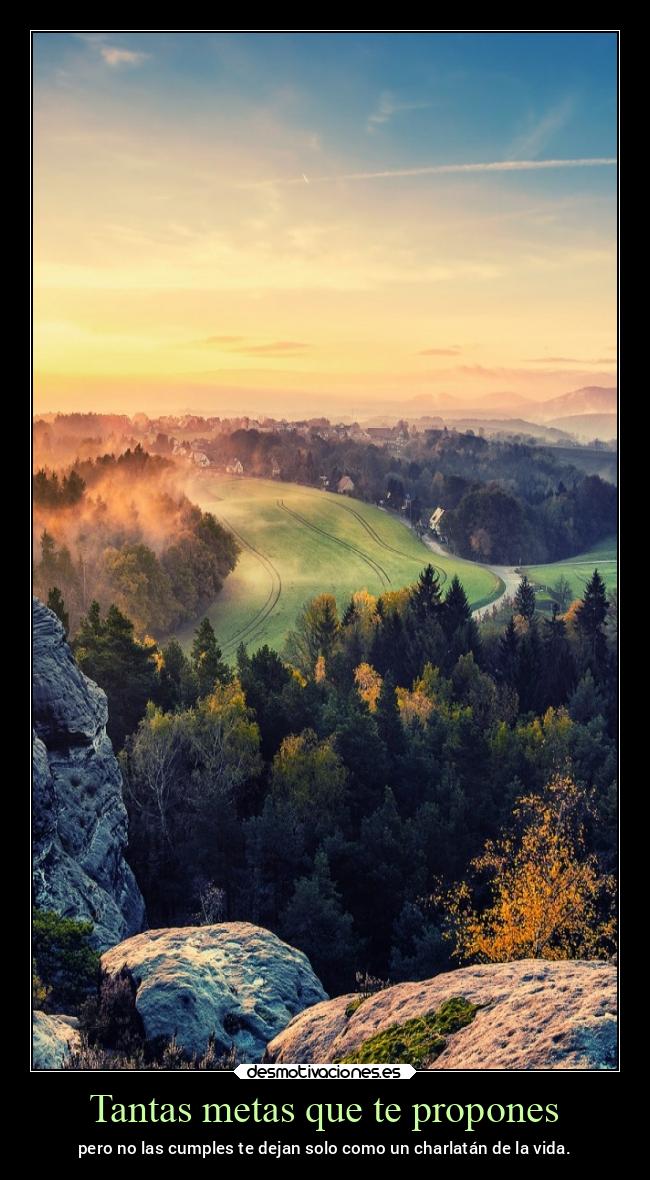 Tantas metas que te propones - pero no las cumples te dejan solo como un charlatán de la vida.